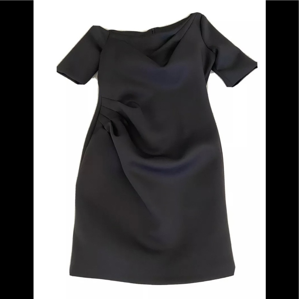 Jovani Asymmetrical Neckline Cocktail Dress Scuba Stretch Black 14